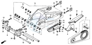 CBR900RE drawing SWINGARM (CBR900RR2,3)