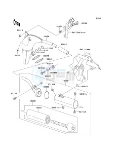 KX 100 A [KX100 MONSTER ENERGY] (A6F - A9FA) D9FA drawing MUFFLER-- S- -