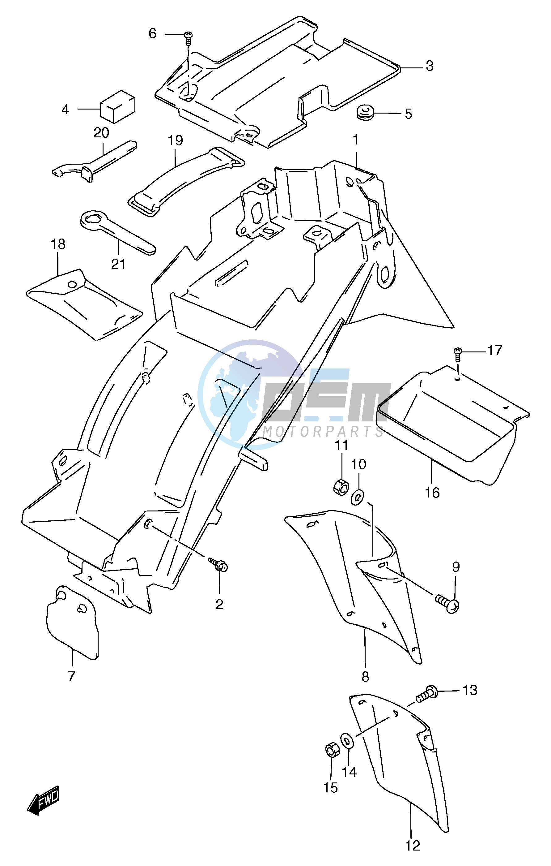 REAR FENDER (GSF1200SAV SAW SAX SAY)