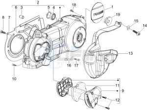 Beverly 250 e3 drawing Crankcase cover - Crankcase cooling