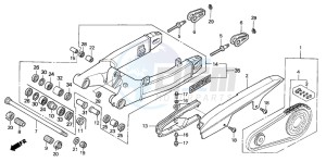 CBR600F4 drawing SWINGARM