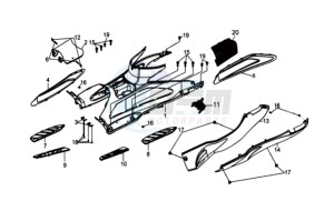 GTS 125 EVO drawing FOOTREST / FRAME COWLING