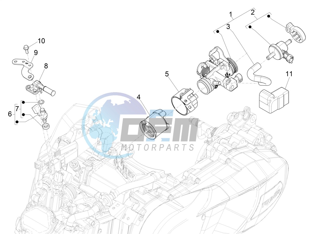 Throttle body - Injector - Union pipe