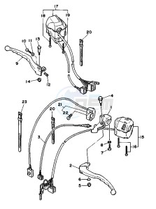 XV VIRAGO 535 drawing HANDLE SWITCH-LEVER FLAT HANDLE