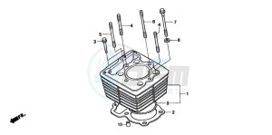 XR400R drawing CYLINDER