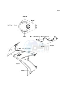 NINJA ZX-10R ZX1000E8F FR GB XX (EU ME A(FRICA) drawing Decals(Green)