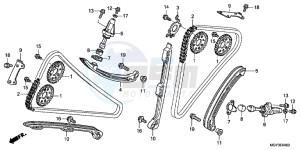 VFR800XD CrossRunner - VFR800X UK - (E) drawing CAM CHAIN/TENSIONER