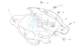 Scarabeo 50 2t e2 (eng. piaggio) drawing Front body I - Headlight support