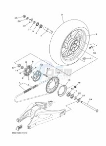 TRACER 900 GT MTT850D (B1J8) drawing REAR WHEEL