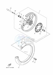 YZ250 (BCR2) drawing FRONT WHEEL