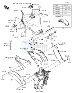 Z1000SX ZX1000WHF XX (EU ME A(FRICA) drawing Fuel Tank