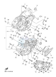 YZ450FX (B917 B918 B919 B919 B91A) drawing CRANKCASE