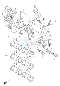 GSX1300R (E2) Hayabusa drawing FRONT CALIPERS (MODEL X Y K1 K2)