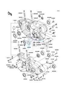 KX250 KX250R7F EU drawing Crankcase