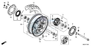 CB500XAE CB500X ABS UK - (E) drawing REAR WHEEL