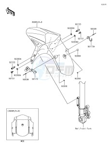 VERSYS 650 ABS KLE650FHFA XX (EU ME A(FRICA) drawing Front Fender(s)