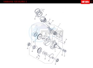 RS2-125-NACKED-BLACK drawing PISTON - CRANKSHAFT  Yamaha 125 EURO-3