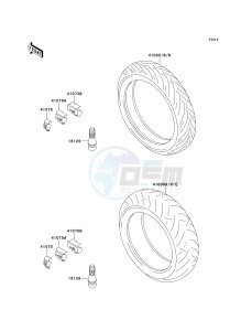 ZX 900 E [NINJA ZX-9R] (E1-E2) [NINJA ZX-9R] drawing TIRES