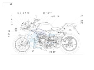 Tuono V4 1100 RR (EMEA, APAC) (AU, EU, HK, IS, JP, NZ, RC, S, T, VN) drawing Plate set and decal