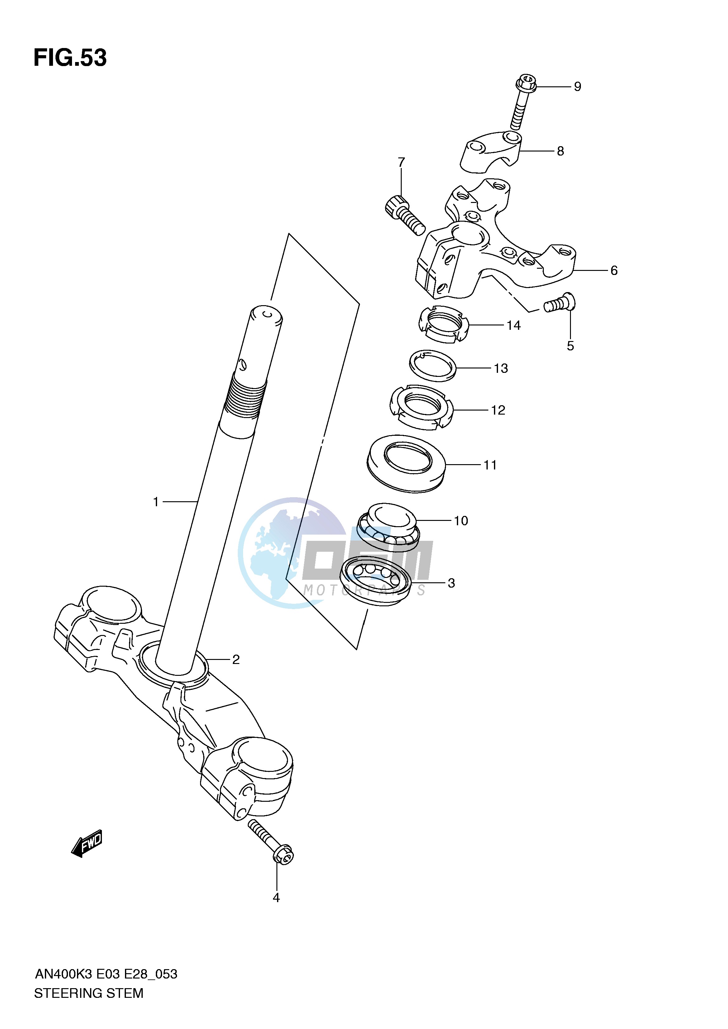 STEERING STEM (AN400K3 K4 K5 K6)