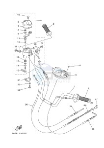 YFM350FWA YFM35FGB GRIZZLY 350 4WD (1NS3 1NS3 1NS4) drawing STEERING HANDLE & CABLE