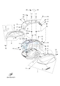 MTM690-U MTM-690-U XSR700 (B348 B348 B348) drawing FUEL TANK 2