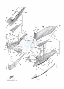 MWD300 TRICITY 300 (BED2) drawing STAND & FOOTREST 2