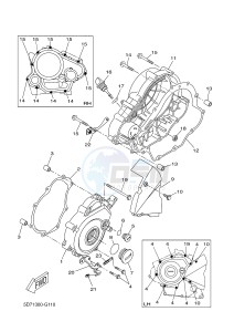 YZF-R125 R125 (5D7K 5D7K 5D7K) drawing CRANKCASE COVER 1