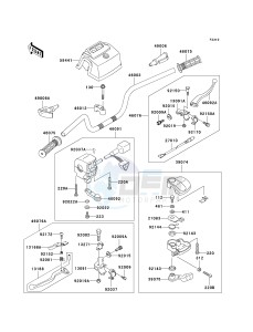 KLF 250 A [BAYOU 250] (A6F-A9F) A8F drawing HANDLEBAR