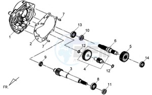 ALLO 50 45KMH drawing CRANKCASE - DRIVE SHAFT