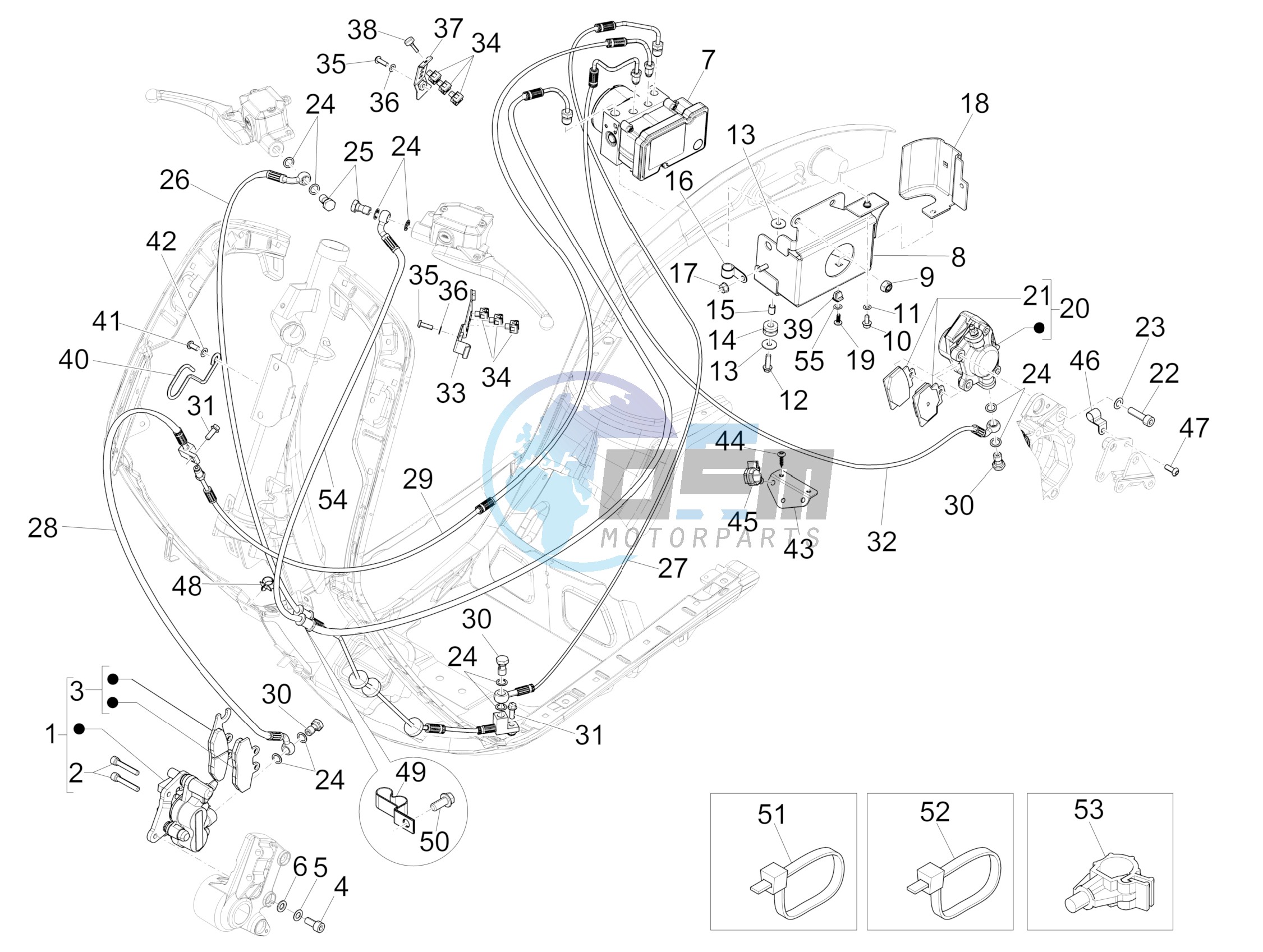 Brakes pipes - Calipers (ABS)