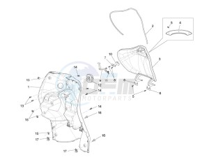 Liberty 150 4t e3 moc drawing Front glove-box - Knee-guard panel