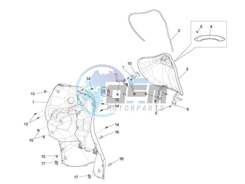 Front glove-box - Knee-guard panel