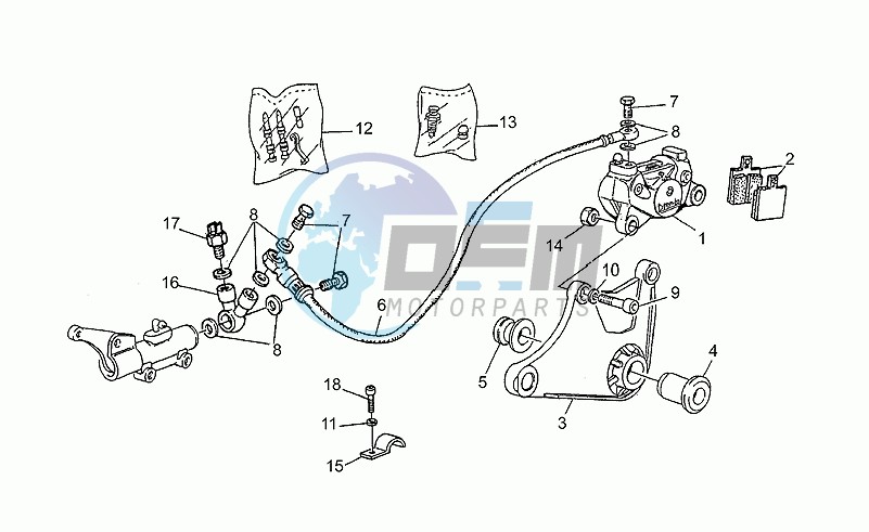 Rear brake caliper