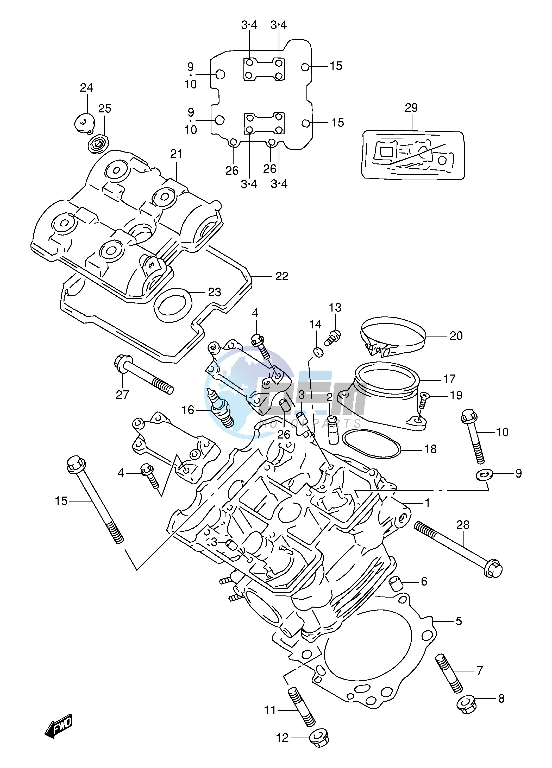 FRONT CYLINDER HEAD (MODEL V)