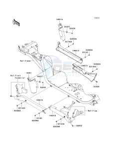 KAF 620 P [MULE 4000] (P9F-PAF) P9F drawing SIDE COVERS_CHAIN COVER