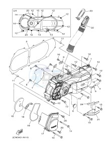 MW125A TRICITY 125 ABS (2CM2 2CMC) drawing CRANKCASE COVER 1