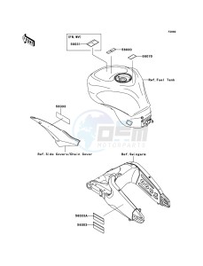 NINJA ZX-10R ZX1000E8F FR GB XX (EU ME A(FRICA) drawing Labels