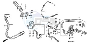 CBR600RR9 Europe Direct - (ED / MME) drawing HANDLE LEVER/SWITCH/CABLE