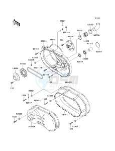 KAF 950 A [MULE 2510 DIESEL] (A1-A3) [MULE 2510 DIESEL] drawing CONVERTER COVER_DRIVE BELT