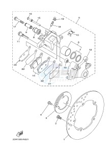 MTN850-A MTN-850-A MT-09 ABS (BS21) drawing REAR BRAKE CALIPER