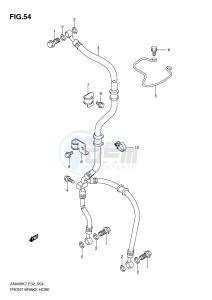 AN400 (E2) Burgman drawing FRONT BRAKE HOSE (AN400K7 ZK7 K8 ZK8 K9 L0)