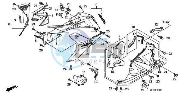 LOWER COWL (L.) (CBR600RR9,A/RA9,A)