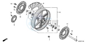 CBF600NA9 France - (F / ABS CMF) drawing FRONT WHEEL