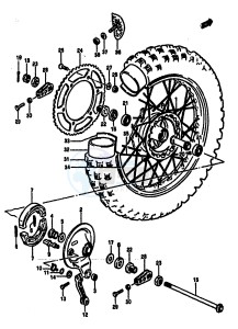 RM125 (E-F) drawing REAR WHEEL (MODEL F)