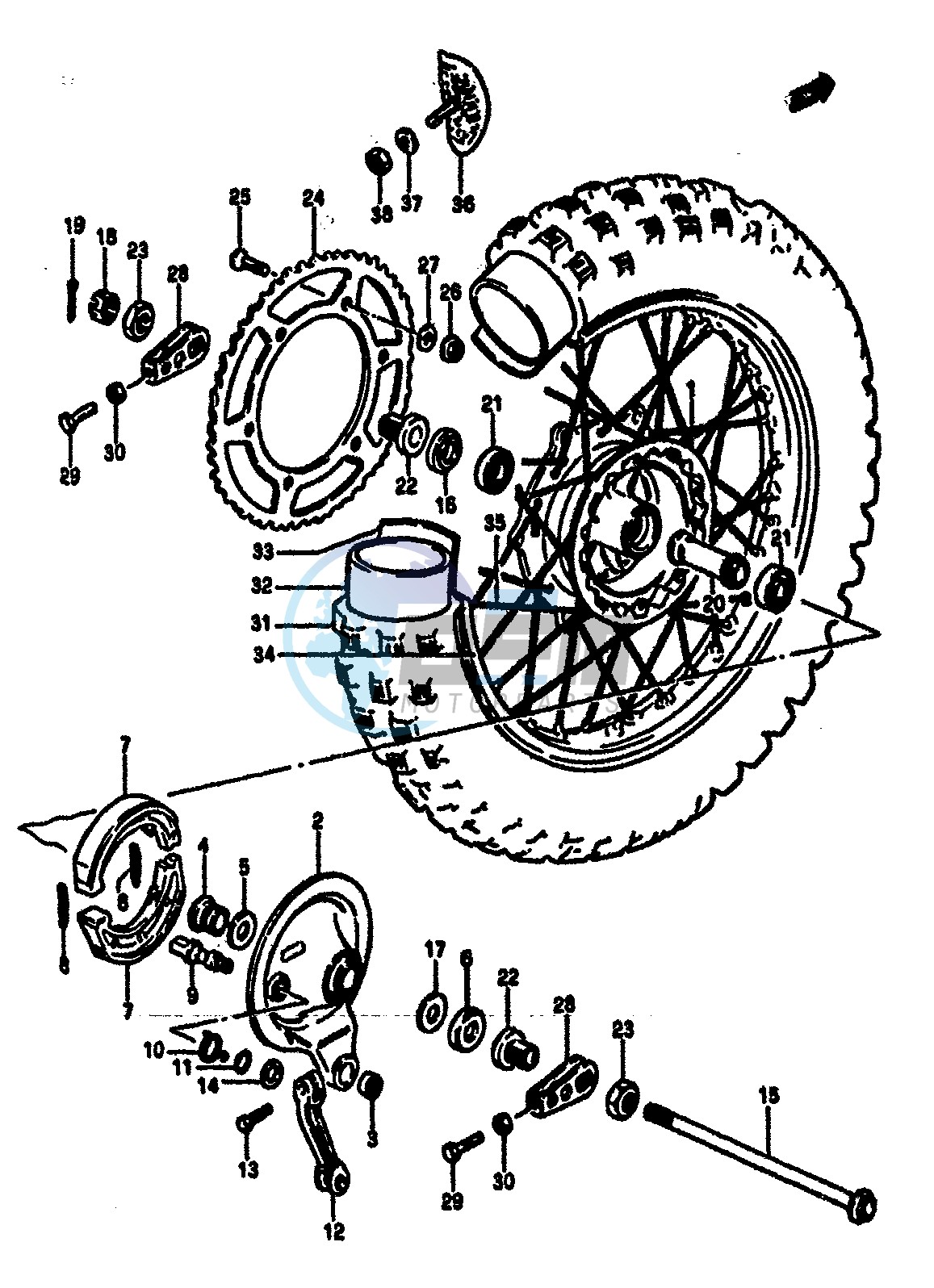 REAR WHEEL (MODEL F)