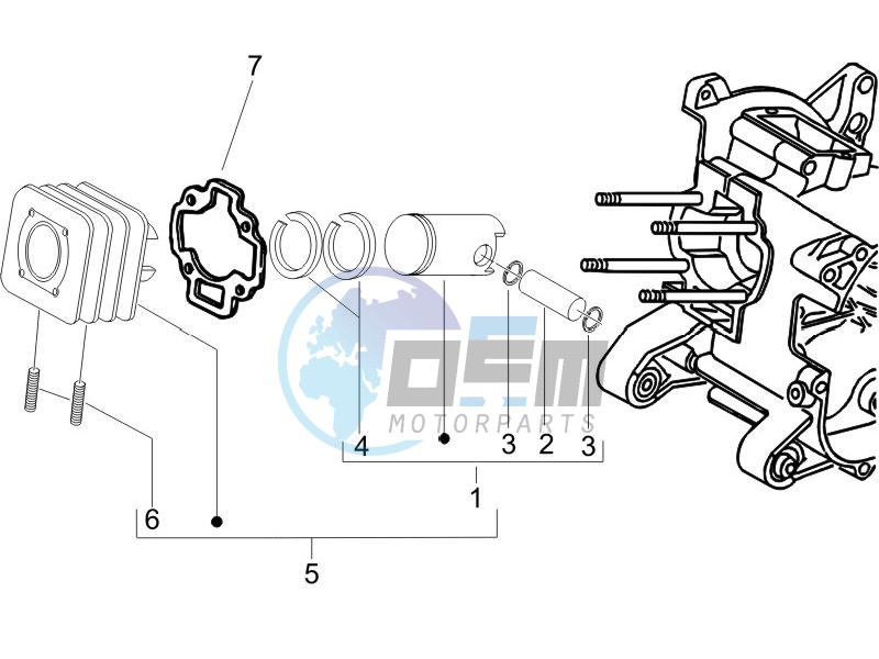 Cylinder - piston - wrist pin unit