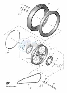 YZ450F (BHR2) drawing REAR WHEEL