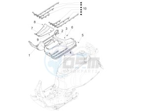 SUPER GTS 125 4T 3V IGET ABS E3 (APAC) drawing Central cover - Footrests