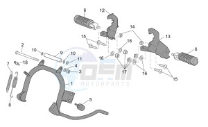 Scarabeo 100 4T e2 drawing Foot rests - Lateral stand